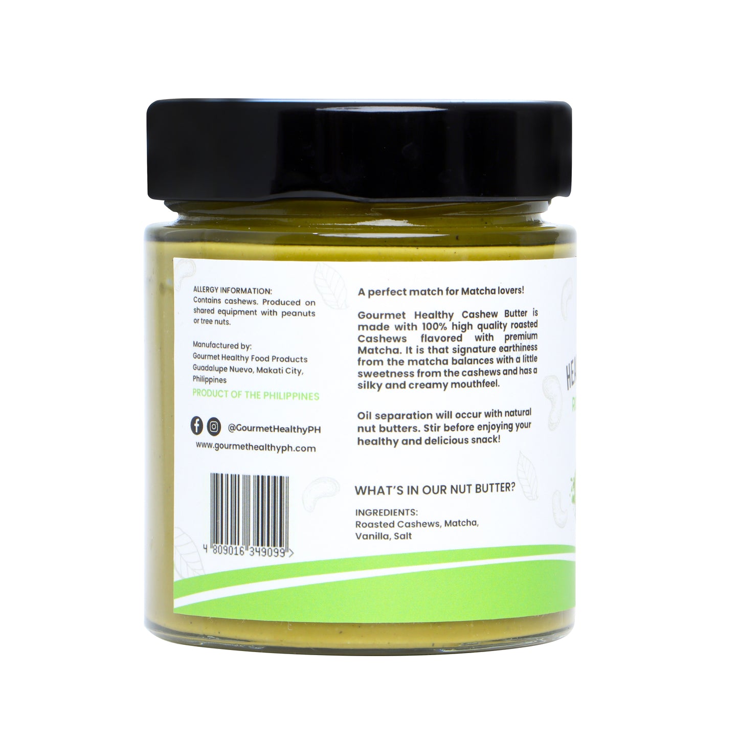 Healthy Cashew Butter with Matcha