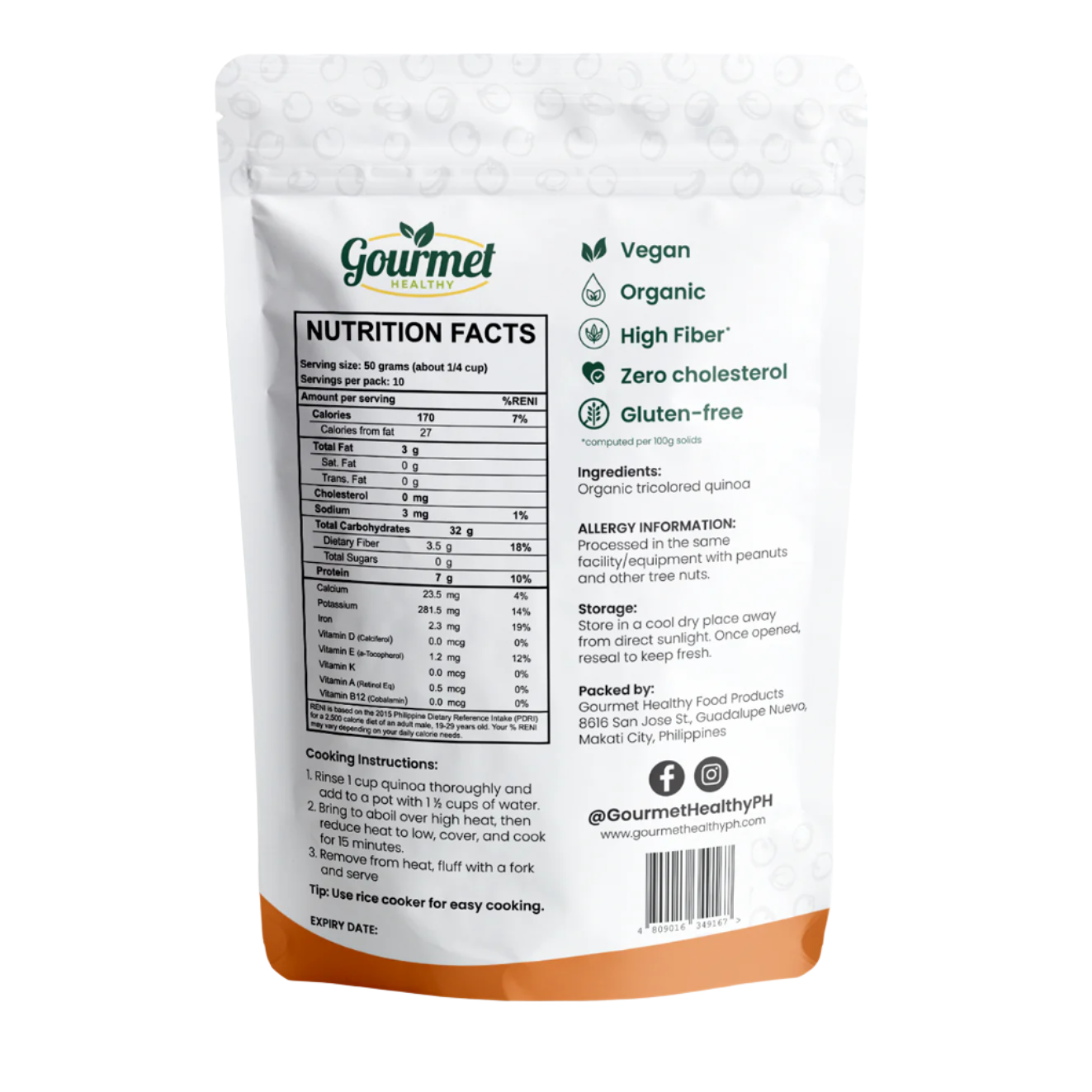 Gourmet Healthy Organic Tricolor Quinoa - 500g