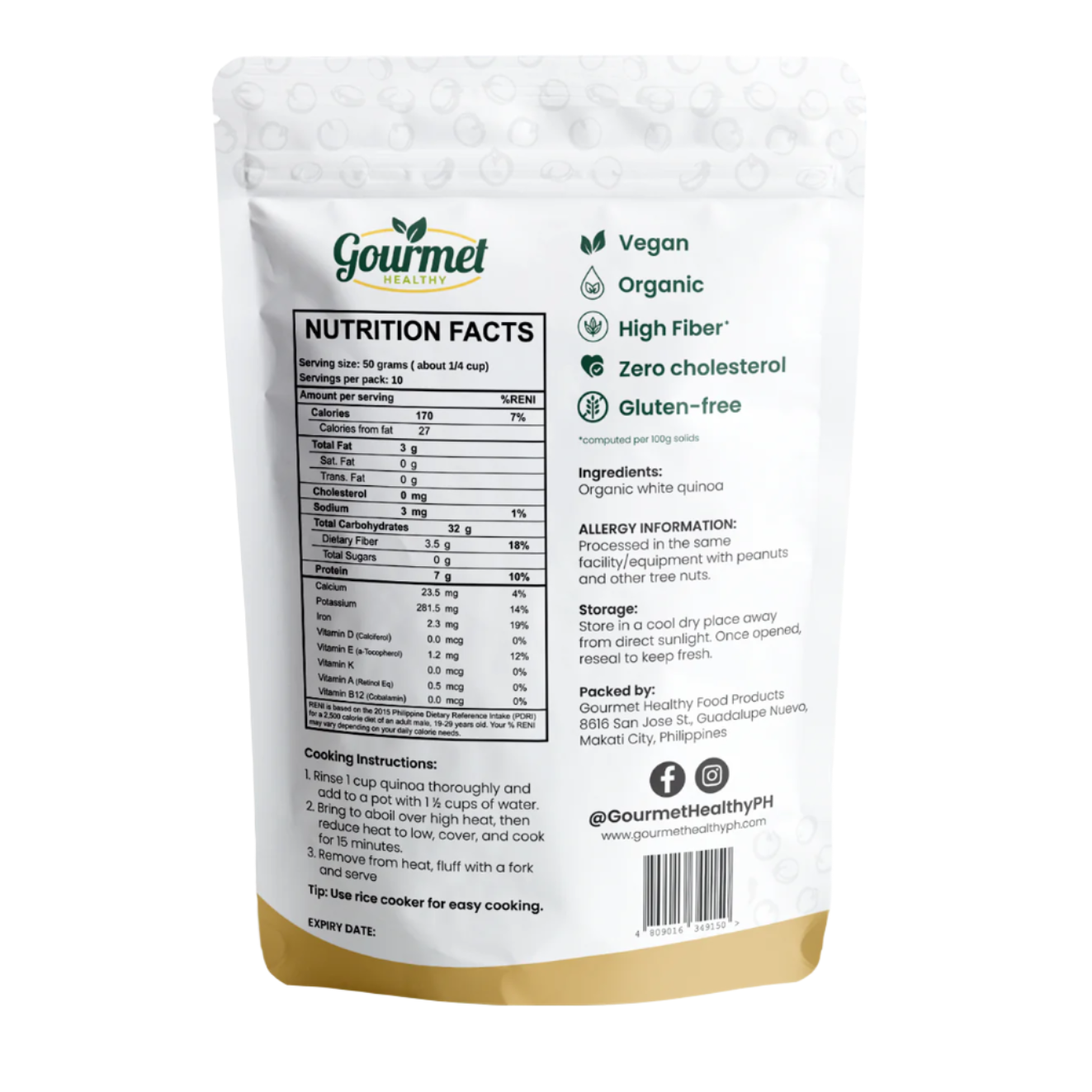 Gourmet Healthy Organic Golden Quinoa - 500g