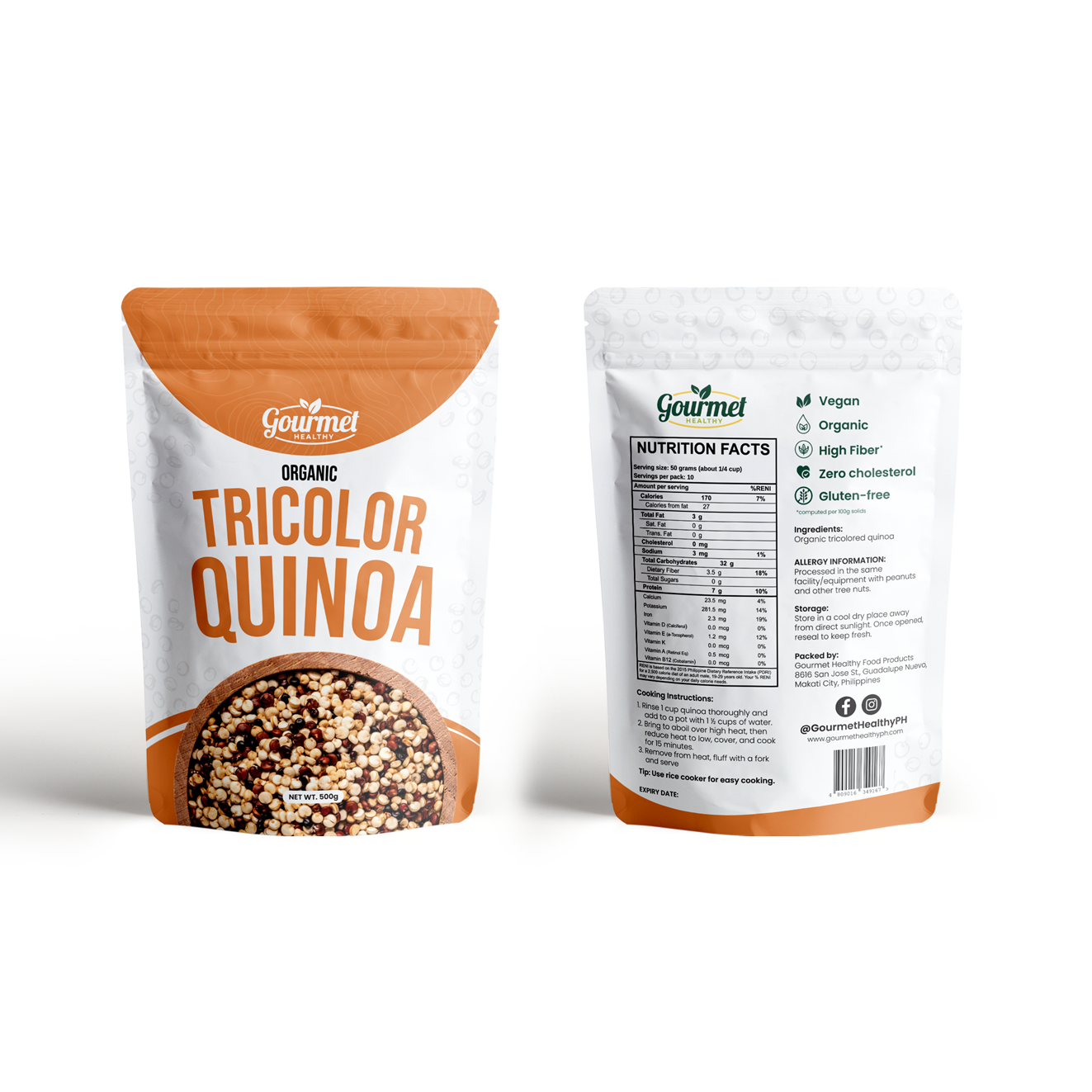 Gourmet Healthy Organic Tricolor Quinoa - 500g