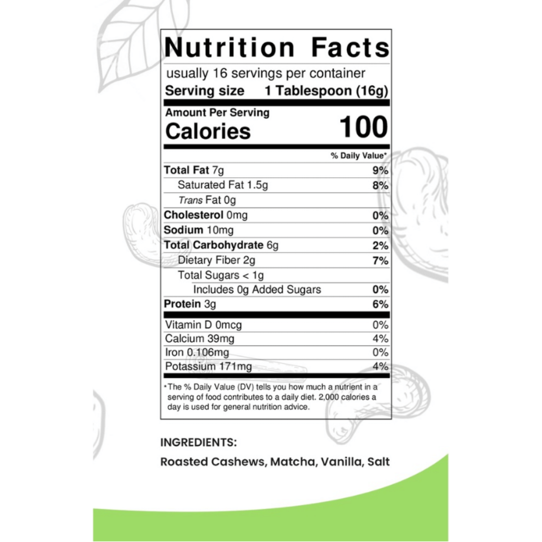 Healthy Cashew Butter with Matcha