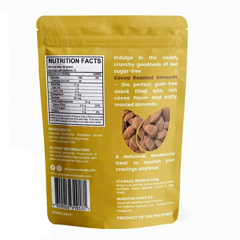 Gourmet Healthy Cocoa Roasted Almonds - 150g