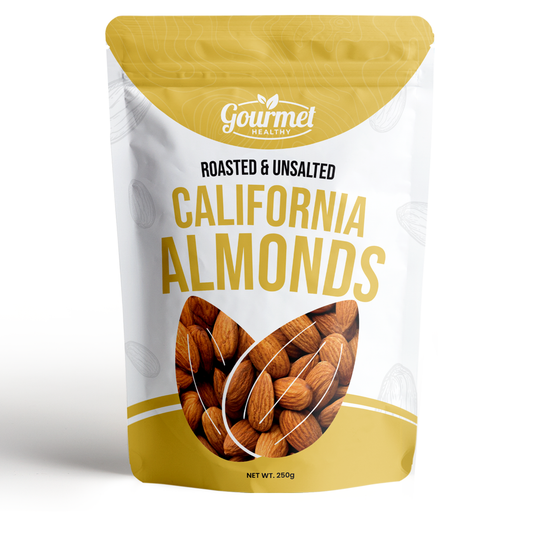 Gourmet Healthy Roasted California Almonds Unsalted - 250g