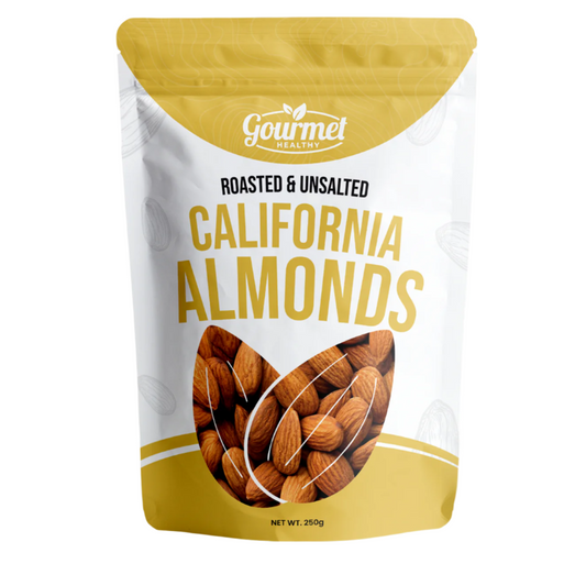 Gourmet Healthy Roasted California Almonds Unsalted - 250g