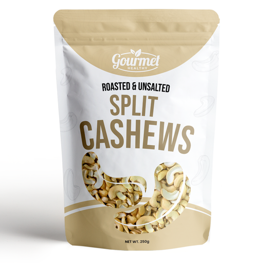 Gourmet Healthy Roasted Split Cashews - Unsalted - 250g