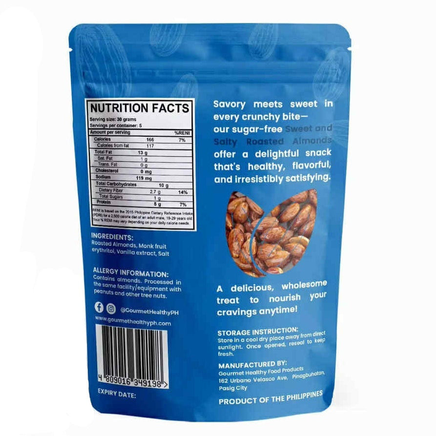 Gourmet Healthy Sweet and Salty Roasted Almonds - 150g