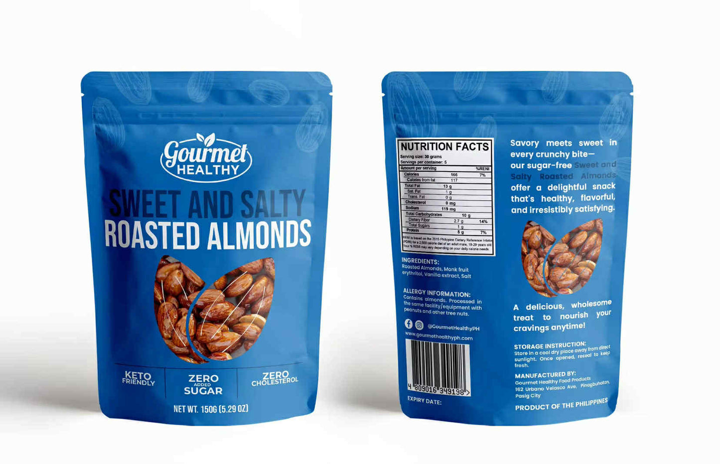 Gourmet Healthy Sweet and Salty Roasted Almonds - 150g